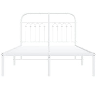 Thumbnail for Bettgestell mit Kopfteil Metall Weiß 120x190 cm