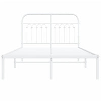 Thumbnail for Bettgestell mit Kopfteil Metall Weiß 120x200 cm