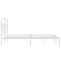 Thumbnail for Bettgestell mit Kopfteil Metall Weiß 140x200 cm