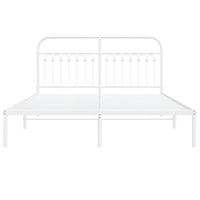 Thumbnail for Bettgestell mit Kopfteil Metall Weiß 150x200 cm