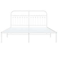 Thumbnail for Bettgestell mit Kopfteil Metall Weiß 160x200 cm