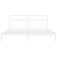 Thumbnail for Bettgestell mit Kopfteil Metall Weiß 193x203 cm