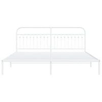 Thumbnail for Bettgestell mit Kopfteil Metall Weiß 200x200 cm