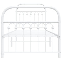 Thumbnail for Bettgestell mit Kopf- und Fußteil Metall Weiß 80x200 cm