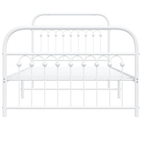 Thumbnail for Bettgestell mit Kopf- und Fußteil Metall Weiß 100x190 cm