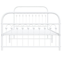 Thumbnail for Bettgestell mit Kopf- und Fußteil Metall Weiß 107x203 cm