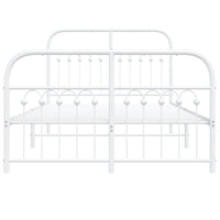 Thumbnail for Bettgestell mit Kopf- und Fußteil Metall Weiß 120x190 cm