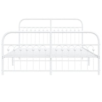 Thumbnail for Bettgestell mit Kopf- und Fußteil Metall Weiß 160x200 cm