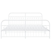 Thumbnail for Bettgestell mit Kopf- und Fußteil Metall Weiß 183x213 cm