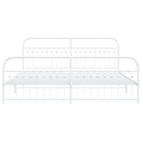 Thumbnail for Bettgestell mit Kopf- und Fußteil Metall Weiß 200x200 cm