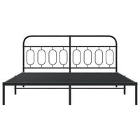 Thumbnail for Bettgestell mit Kopfteil Metall Schwarz 160x200 cm
