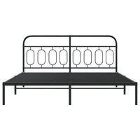 Thumbnail for Bettgestell mit Kopfteil Metall Schwarz 183x213 cm