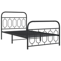 Thumbnail for Bettgestell mit Kopf- und Fußteil Metall Schwarz 107x203 cm