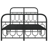 Thumbnail for Bettgestell mit Kopf- und Fußteil Metall Schwarz 120x190 cm