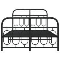 Thumbnail for Bettgestell mit Kopf- und Fußteil Metall Schwarz 120x200 cm