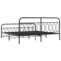 Thumbnail for Bettgestell mit Kopf- und Fußteil Metall Schwarz 200x200 cm