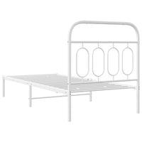 Thumbnail for Bettgestell mit Kopfteil Metall Weiß 80x200 cm