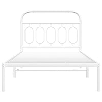 Thumbnail for Bettgestell mit Kopfteil Metall Weiß 100x200 cm