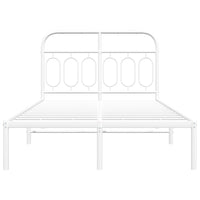 Thumbnail for Bettgestell mit Kopfteil Metall Weiß 120x190 cm