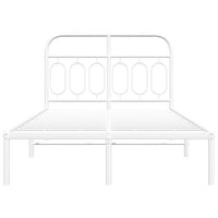 Thumbnail for Bettgestell mit Kopfteil Metall Weiß 120x200 cm
