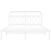 Thumbnail for Bettgestell mit Kopfteil Metall Weiß 140x190 cm