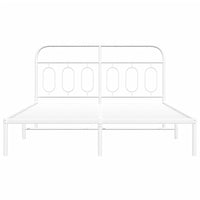 Thumbnail for Bettgestell mit Kopfteil Metall Weiß 140x200 cm