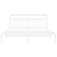 Thumbnail for Bettgestell mit Kopfteil Metall Weiß 160x200 cm