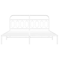 Thumbnail for Bettgestell mit Kopfteil Metall Weiß 180x200 cm