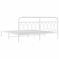 Thumbnail for Bettgestell mit Kopfteil Metall Weiß 200x200 cm