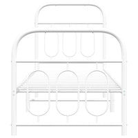 Thumbnail for Bettgestell mit Kopf- und Fußteil Metall Weiß 75x190 cm