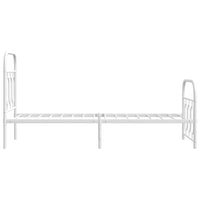 Thumbnail for Bettgestell mit Kopf- und Fußteil Metall Weiß 75x190 cm