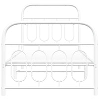 Thumbnail for Bettgestell mit Kopf- und Fußteil Metall Weiß 90x190 cm
