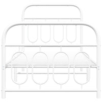 Thumbnail for Bettgestell mit Kopf- und Fußteil Metall Weiß 90x200 cm