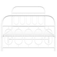 Thumbnail for Bettgestell mit Kopf- und Fußteil Metall Weiß 107x203 cm