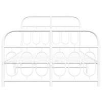 Thumbnail for Bettgestell mit Kopf- und Fußteil Metall Weiß 120x190 cm