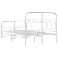Thumbnail for Bettgestell mit Kopf- und Fußteil Metall Weiß 120x190 cm