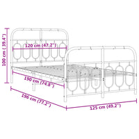 Thumbnail for Bettgestell mit Kopf- und Fußteil Metall Weiß 120x190 cm