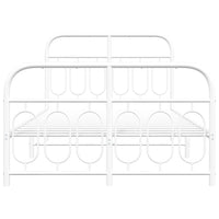 Thumbnail for Bettgestell mit Kopf- und Fußteil Metall Weiß 120x200 cm