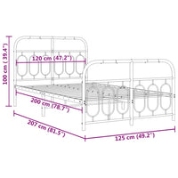Thumbnail for Bettgestell mit Kopf- und Fußteil Metall Weiß 120x200 cm