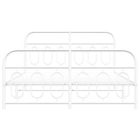 Thumbnail for Bettgestell mit Kopf- und Fußteil Metall Weiß 140x200 cm
