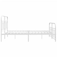 Thumbnail for Bettgestell mit Kopf- und Fußteil Metall Weiß 140x200 cm