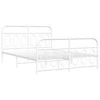 Thumbnail for Bettgestell mit Kopf- und Fußteil Metall Weiß 150x200 cm