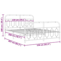 Thumbnail for Bettgestell mit Kopf- und Fußteil Metall Weiß 150x200 cm