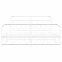 Thumbnail for Bettgestell mit Kopf- und Fußteil Metall Weiß 160x200 cm