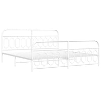 Thumbnail for Bettgestell mit Kopf- und Fußteil Metall Weiß 200x200 cm