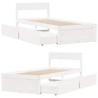 Thumbnail for Massivholzbett ohne Matratze Weiß 90x200 cm Kiefernholz