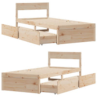 Thumbnail for Massivholzbett ohne Matratze 75x190 cm Kiefernholz