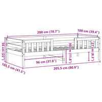 Thumbnail for Massivholzbett ohne Matratze 100x200 cm Kiefernholz