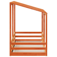 Thumbnail for Kinderbett mit Dach Wachsbraun 90x200 cm Massivholz Kiefer