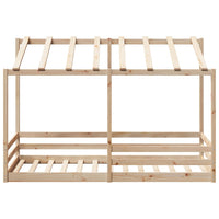 Thumbnail for Kinderbett mit Dach Weiß 80x200 cm Massivholz Kiefer